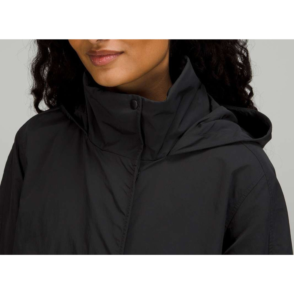 Lululemon Always Effortless Jacket Full Zip Hooded Water Repellent Black Size 10 - Picture 6 of 16